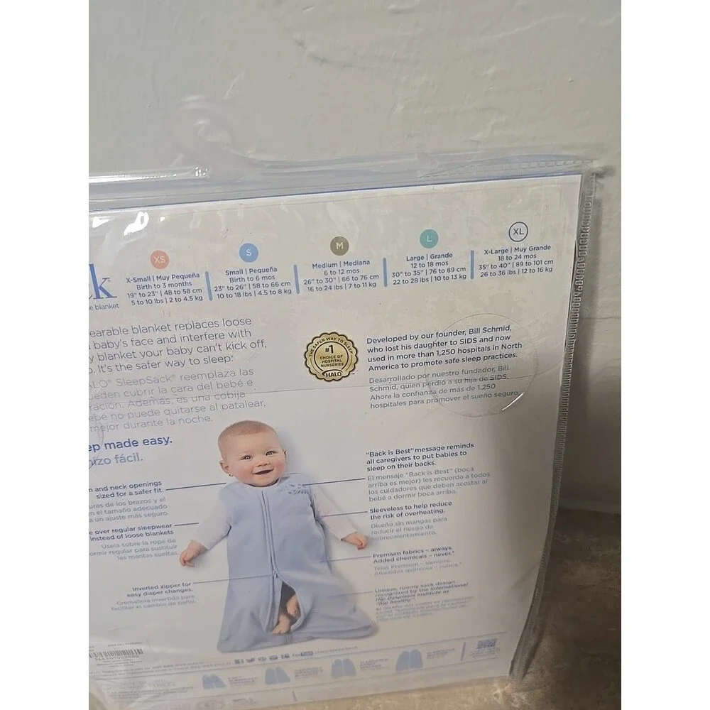 HALO SleepSack Green Wearable Blanket Baby XS Newborn 5-10 Pounds 100% Cotton